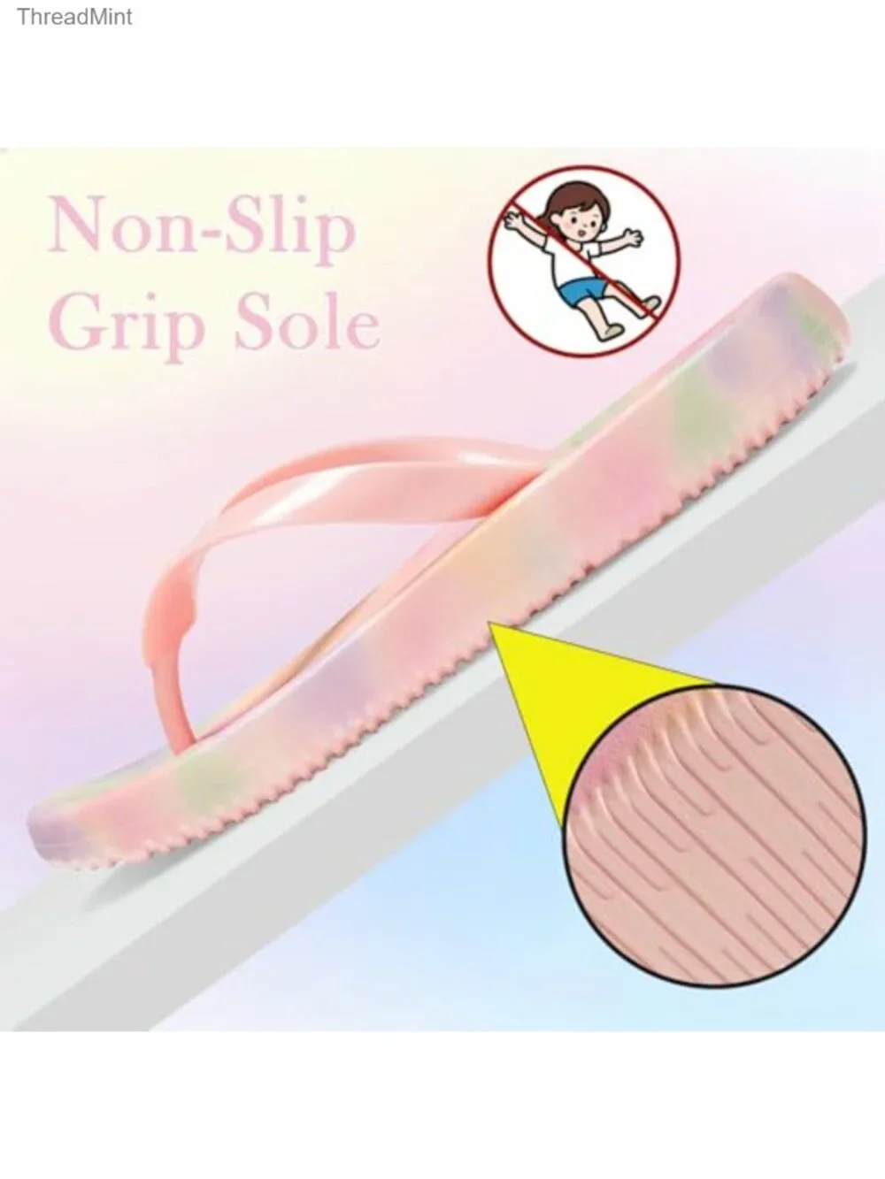 Kids Flip Flops Quick-Dry Non-Slip EVA Thong Sandals for Boys Girls